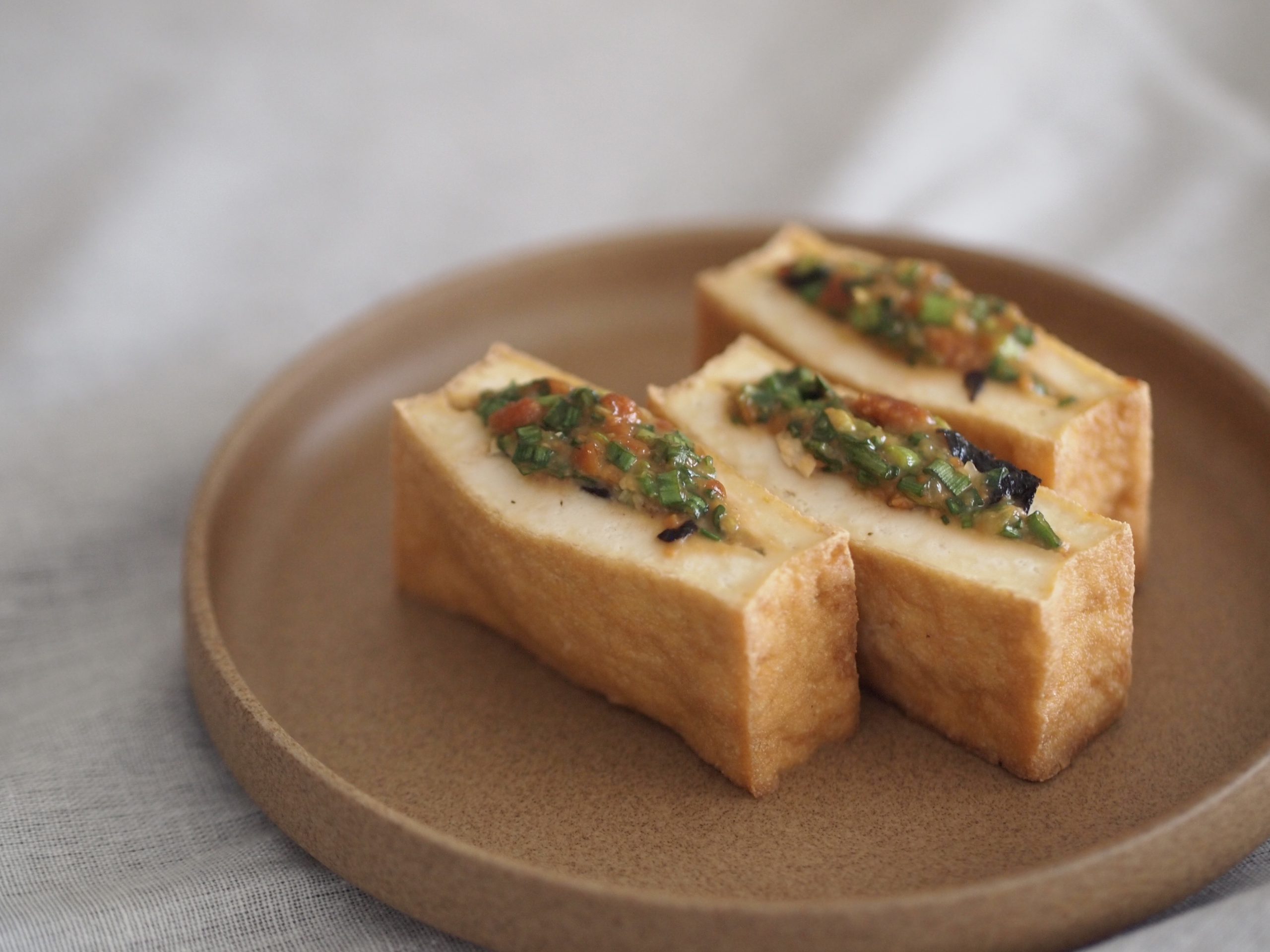 厚揚げはさみ焼き
